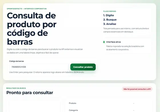 Tela de pesquisa da ferramenta Busca Produto